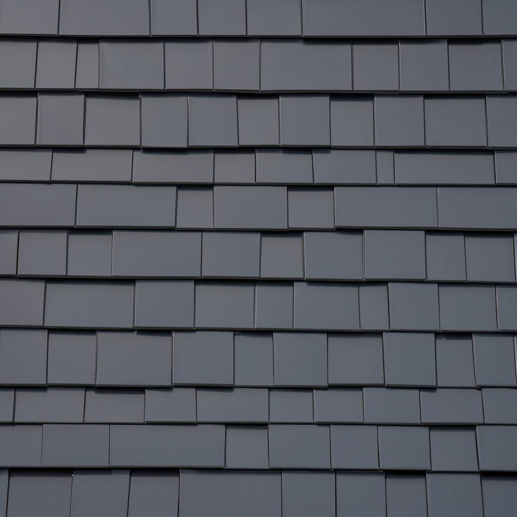 Modern dark metal roof installation on residential home